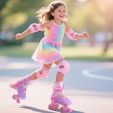 2PM SPORTS Roller Skates Girls Ages 5-8 8-12 3-5 4-7 6-12 10-12 with Light Up Wheels, Outdoor Indoor Girls Rollerskates for Kids Beginner Size 10C 11C 12C 13C 1 2 3 4 5 6 Pink Butterfly - Image 6