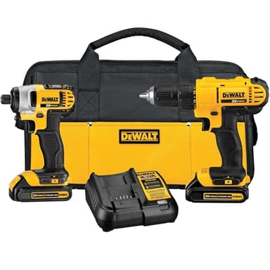 DEWALT 20V MAX Cordless Drill and Impact Driver, Power Tool Combo Kit with 2 Batteries and Charger (DCK240C2) - Image 1