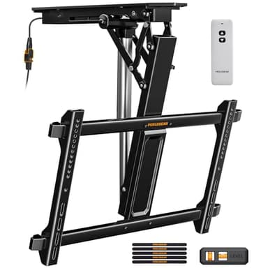 Perlegear Electric Ceiling TV Mount with Remote for 32-70 inch Flat and Curved Screen TVs, Motorized TV Ceiling Mount Flip Down for Flat Roof, Drop Down Ceiling Mount - Image 8