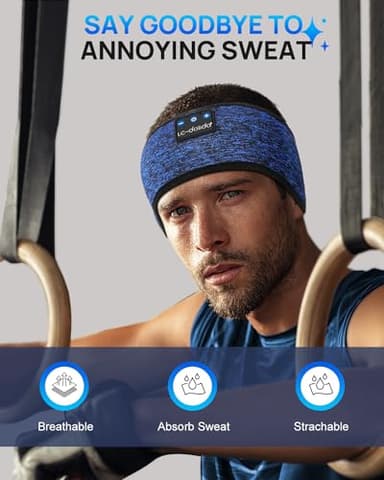 LC-dolida Sleep Headphones Headband Bluetooth 5.4, Sports Headband Earphones Wireless with Speaker Microphone USB C for Women Sleeping Gift Workout Jogging Yoga Insomnia Travel Meditation - Image 4