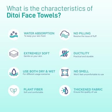 Face Towels, 10"×12" Disposable Face Towel, Face Towelettes XL, Ultra Soft Makeup Remover Dry Wipes, Thick Face Towel for Cleansing,100 Count (2 Pack) - Image 6