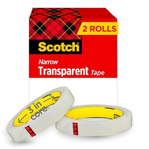 Scotch Transparent Tape, 2 Rolls, 1/2 x 2592 Inches, Classic Glossy-Finish, Boxed - Image 1