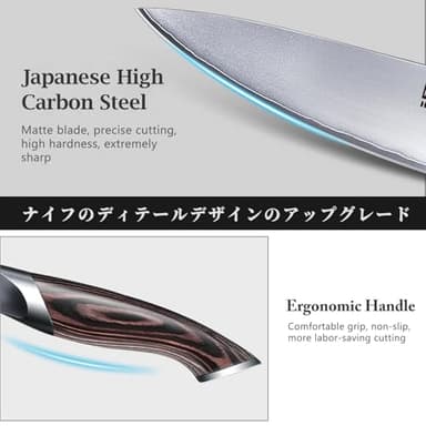 HOSHANHO Knife Set with Magnetic Knife Holder, 6 Pieces Japanese High Carbon Stainless Steel Kitchen Knife Sets, Ultra Sharp Professional Chef Knives Sets - Image 3