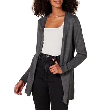Amazon Essentials Women's Lightweight Open-Front Cardigan Sweater (Available in Plus Size), Charcoal Heather, XX-Large - Image 1
