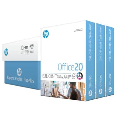 HP Printer Paper | 8.5 x 11 Paper | Office 20 lb | 3 Ream Case - 1500 Sheets | 92 Bright | Made in USA - FSC Certified | 112090C, White - Image 1