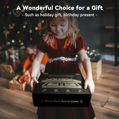 Large 23 inches Horse Racing Board Game with 11 Luxury Metal Horses, Foldable Wood Horse Race Board Game with 2 Sets of Dice, 2 Boxes of Cards for Parties and Gambling - Image 7