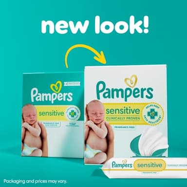 Pampers Baby Wipes, Sensitive, Water Based Wipe, Clinically Proven, Hypoallergenic, and Unscented for Babies, 336 Wipes Total (4 Flip-Top Packs) - Image 12