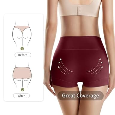 MEIYATING Boy Shorts Underwear for Women Cotton Compression Plus Size High Waisted Boxers Briefs Panties Boyshort 4 Pack - Image 4