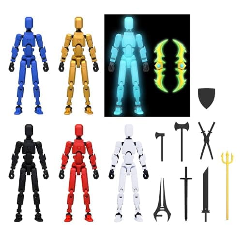 MerryXD 6 Pack Assembly Completed T13 3D Action Figure,Dummy Nova Titan Lucky 13 Action Figure 3D Printed Multi-Jointed Movable Toy - Image 1