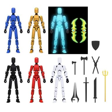 MerryXD 6 Pack Assembly Completed T13 3D Action Figure,Dummy Nova Titan Lucky 13 Action Figure 3D Printed Multi-Jointed Movable Toy - Image 1