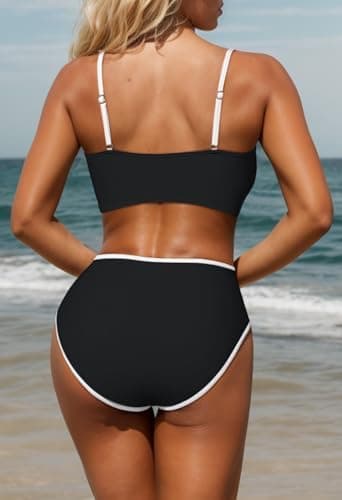 Pink Queen 2026 Women's High Waisted Bikini Sets Two Piece Swimsuit Color Block High Cut Bathing Suits Beach - Image 6