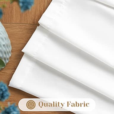 HOMEIDEAS Non-See-Through White Privacy Sheer Curtains 52 X 84 Inches Long 2 Panels Sheer Curtains Light Filtering Window Curtains Drapes for Bedroom Living Room - Image 4