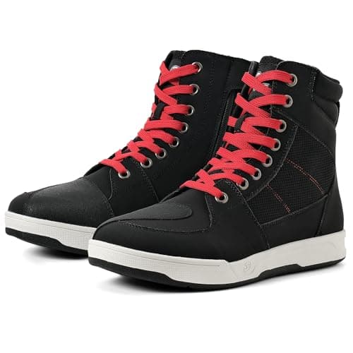 BORLENI Motorcycle Riding Shoes Road Street Motocross Protective Boots for Men, Casual Breathable Powersports Shoes - Image 1