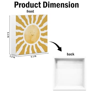 Inspirational Sunshine Wooden Box Sign, Boho Sun Decor, Spring Summer Rustic Farmhouse Home Nursery Playroom Toddler Room Classroom Decor Wood Block Plaque, Desk Table Shelf Decor Decorations - Image 2