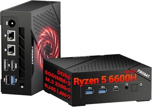 FIREBAT Mini PC Gaming, AMD Ryzen 6600H, 4800MHz DDR5 PCIe SSD, WiFi6 BT5.2 MU-MIMO 2xLAN, DP2.0 (4K@160Hz), HDMI 2.1, USB-C, 4xUSB-A, Radeon 660M GPU Home/Business/Student Desktop Computer【AM02】 - Image 1