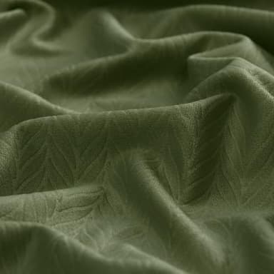 RYB HOME Green Curtains Velvet 96 inches 2 Panels Set, Back Tab & Rod Pocket Leaf Pattern Blackout Room Darking Curtains & Drapes for Nusery Bedroom Office Christmas Festival, Hunter Green - Image 3