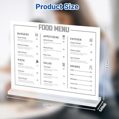 12 Pack Acrylic Sign Holder 11 x 8.5 Horizontal, Double-Sided Clear Sign Holder Plastic Stands for Display, T Shape Acrylic Table Sign Stands for Office Store Restaurants Wedding Party Decoration - Image 2