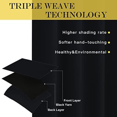 NICETOWN Black Out 132 inch Curtain for Patio Door, Grommet Thermal Insulated Room Divider Extra Wide Window Treatment Sound Reducing for Bedroom, Black, 1 Panel, W100 x L132 - Image 4