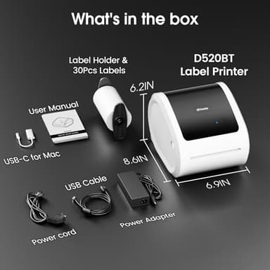 Omezizy Bluetooth Shipping Label Printer 4x6 - D520BT Bluetooth Thermal Label Printer for Small Business， Shipping Packages, Compatible with USPS, Shopify, Amazon, Tiktok - Image 9