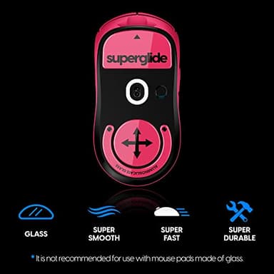 Superglide Glass Mouse Skates - Super Smooth Glide, Polished Round Edge, Super Fast Gaming Mouse Feet with Durable Sole for Logitech G Pro X Superlight1 (Type-S, Magenta) - Image 3