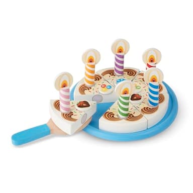 Melissa & Doug Birthday Party Cake - Wooden Play Food with Mix-n-Match Toppings and 7 Candles - Image 4