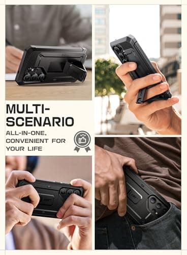 SUPCASE for Samsung Galaxy S25 Ultra Case with Stand (Unicorn Beetle Pro), [2 Front Frames] [Built-in Screen Protector & Belt-Clip] Military-Grade Protection Phone Case for S25 Ultra 6.9 Inch, Black - Image 9