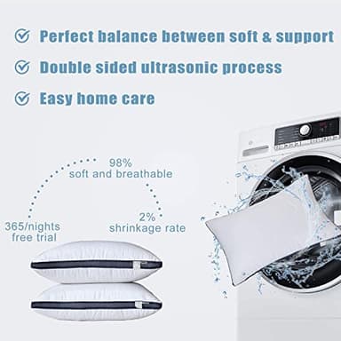 Meoflaw Pillows for Sleeping (2-Pack), Luxury Hotel Pillows Queen Size Set of 2,Bed Pillows for Side and Back Sleeper (Queen) - Image 5