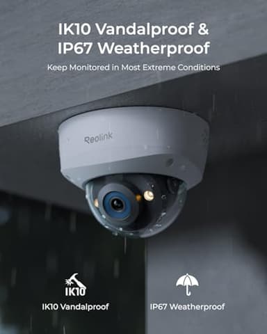 REOLINK RLC-1240A First 12MP Vandalproof PoE Security Camera,145° Wide Viewing Angle, Featuring Color Night Vision, Two-Way Talk, Smart Person/Vehicle/Animal Detection, Weatherproof - Image 4