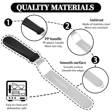 3PCS Angled Icing Spatula Set, 6"+8"+10"Offset Spatulas for cake decorating,Stainless Steel Offset Spatula Cake Decorating Spatula Set for Icing,Frosting Smooth Cake - Image 4