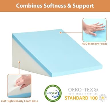 3PCS Wedge Pillow for Acid Reflux Relief, Adjustable Wedge Pillow Headboard, Bed Wedges Pillow for Back Pain Relief, Sleeping, Post Surgery, Back Support Pillows for Sitting Up, Snoring, Plush Grey - Image 5