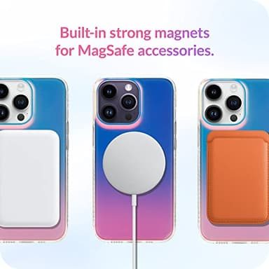 LONLI Hue - Magnetic Case for iPhone 15 Pro - [Compatible with Magsafe] - [360° Shock-Absorbent Bumper] - [Cute and Unique Phone Cover for Girls and Women] - Fluorescent Holographic Iridescent - Image 5