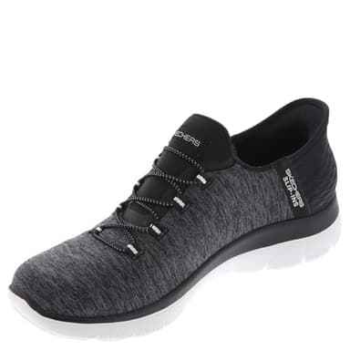 Skechers Women's Summits Hands-Free Slip-Ins – Memory Foam Insole, Heel Pillow, Vegan Materials Sneaker, Black White, 7 - Image 6