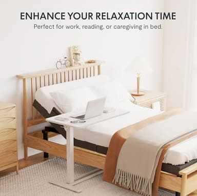 FLEXISPOT Mobile Standing Desk with Wheels Pneumatic Laptop Desk Rolling Computer Cart Movable Height Adjustable Small Sit Stand Desk Computer Workstations Home Use（31.5" W x 17.7" D,White - Image 5