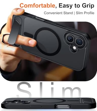 Temdan Magnetic Compatible with iPhone 16 Case, [Built-in Invisible Kickstand][Compatible with MagSafe] [Military Grade Shockproof] Slim Translucent Matte Phone Case for iPhone 16 6.1" - Image 7