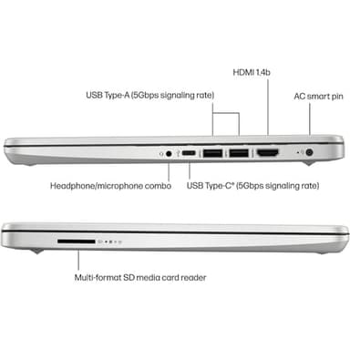 HP 14 Ultrabook • Intel 4-Core CPU • Back to School Limited Edition with Microsoft 365 • 32GB RAM • 1.6TB Storage (128GB OnBoard withHP 512GB P500 Portable SSD + 1TB OneDrive) • Win11 Pro • Silver - Image 5