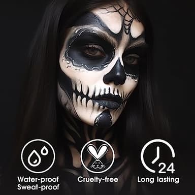 BADCOLOR Black Cream-Blendable Face Body Paint Stick for Adults Children Eye Black Softball Football Baseball Sports , Non-Toxic Hypoallergenic for Halloween SFX Makeup Cosplay Joker Costume Parties - Image 5