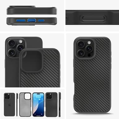 LONLI 2.0 - for iPhone 16 Pro Max Case - The Toughest Aramid Fiber Magnetic Protective Phone Cover - [360° Shock-Absorbent Bumper and Inner TPE Frame] - [Compatible with Magsafe] - Aramid Fiber - Image 7