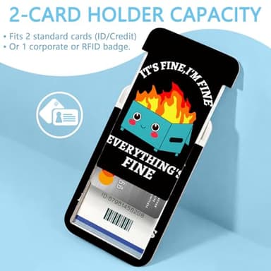 Dumpster on Fire Lanyards for ID Badges and Keys, Funny Badge Reel Retractable Heavy Duty with 360° Swivel Carabiner Clip, I'm Fine ID Badge Holder with Breakaway Lanyard, Teacher Nurse Office Gifts - Image 7