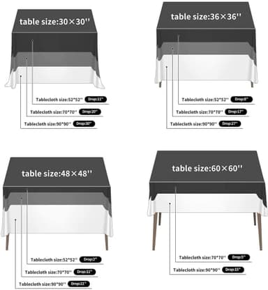 Fokitut 2 Pack Waterproof Square Tablecloth, 90x90 Inch, Stain Resistant and Wrinkle Polyester Table Cloth, Fabric Table Cover for Kitchen Dining, Wedding, Party, Holiday Dinner-White - Image 3