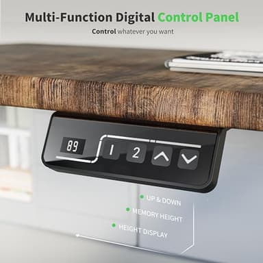 ERGOMAKER 43" Electric Standing Desk, Adjustable Height, Sit Stand Up Desk for Home Office & Computer Workstations, Memory Controller, Rustic Brown - Image 3