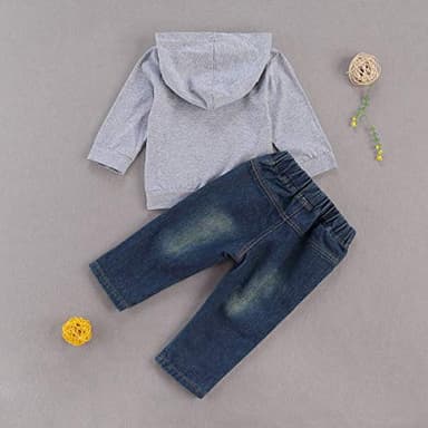 fhutpw Toddler Baby Boy Outfits Hoodie Sweatshirts & Jeans Clothes Set Fall Winter 6 9 12 18 24 Months - Image 3