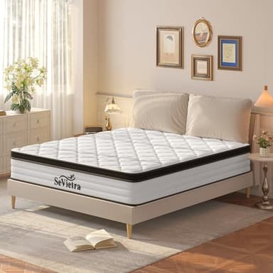 King Size Mattress, 10 Inch Hybrid Mattress King in a Box with Individually Pocket Springs, Strong Edge Support, Breathable Comfort and Durable, CertiPUR-US - Image 1