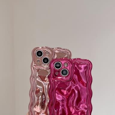 FABSPARK Case for iPhone 14 Pro Max,3D Meteorite Bubble Pattern Electroplate Plating Glitter Curly Wavy Frame Glossy Case,Soft TPU Shockproof for iPhone 14 Pro Max 6.7 Inch,Dark Green - Image 4