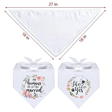 Cgvovgr Dog Bandana, 100% Cotton, Breathable, White, Medium-Large, 2-Pack, for Wedding & Engagement - Image 4