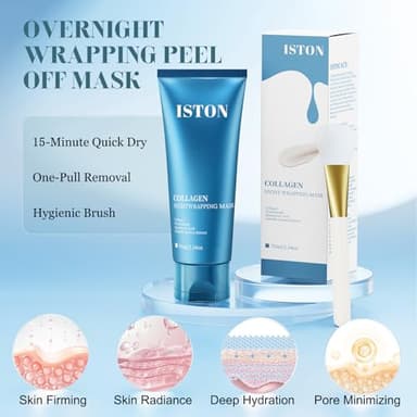 ISTON Collagen Night Wrapping Mask for Glass Skin - Elasticity& Hydration Boost,Reduces Dullness&Radiant Skin| Easy Peel-Off Collagen Face Mask Skin Care - Image 6