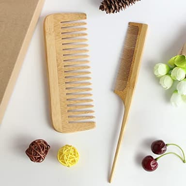 100% Bamboo Hair Brushes and Comb Set by Combetter, Comb for Women and Detangling, Great on All Hair, Eco-Friendly and Handmade for Women Men and Kids - Image 6