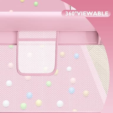 Baby Playpen for Babies and Toddlers with Mat Baby Fence Play Yards for Indoor & Outdoor with Breathable Mesh Anti-Fall (Pink - Image 4