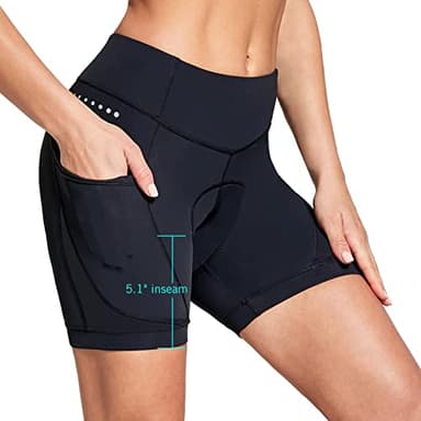 baleaf 4D Padded Bike Shorts Women Cycling Underwear Gel Padding Pockets Black S - Image 2