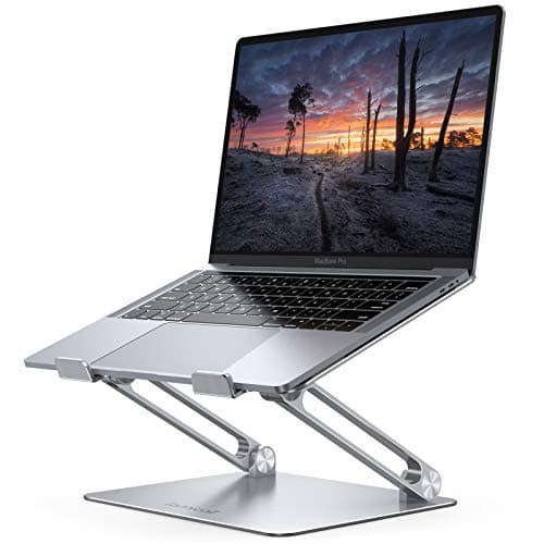 Lamicall Adjustable Laptop Stand, Portable Laptop Riser, Aluminum Laptop Stand for Desk Foldable, Ergonomic Computer Notebook Stand Holder for MacBook Air Pro, Dell XPS, HP (10-17.3'') - Silver - Image 1