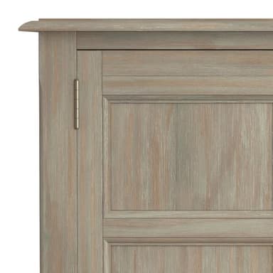 SIMPLIHOME Burlington SOLID WOOD 30 inch Wide Transitional Low Storage Cabinet in Distressed Grey for the Living Room, Entryway and Family Room - Image 10